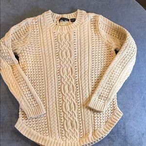 JEANNE PIERRE Cable Knit Sweater in Cream